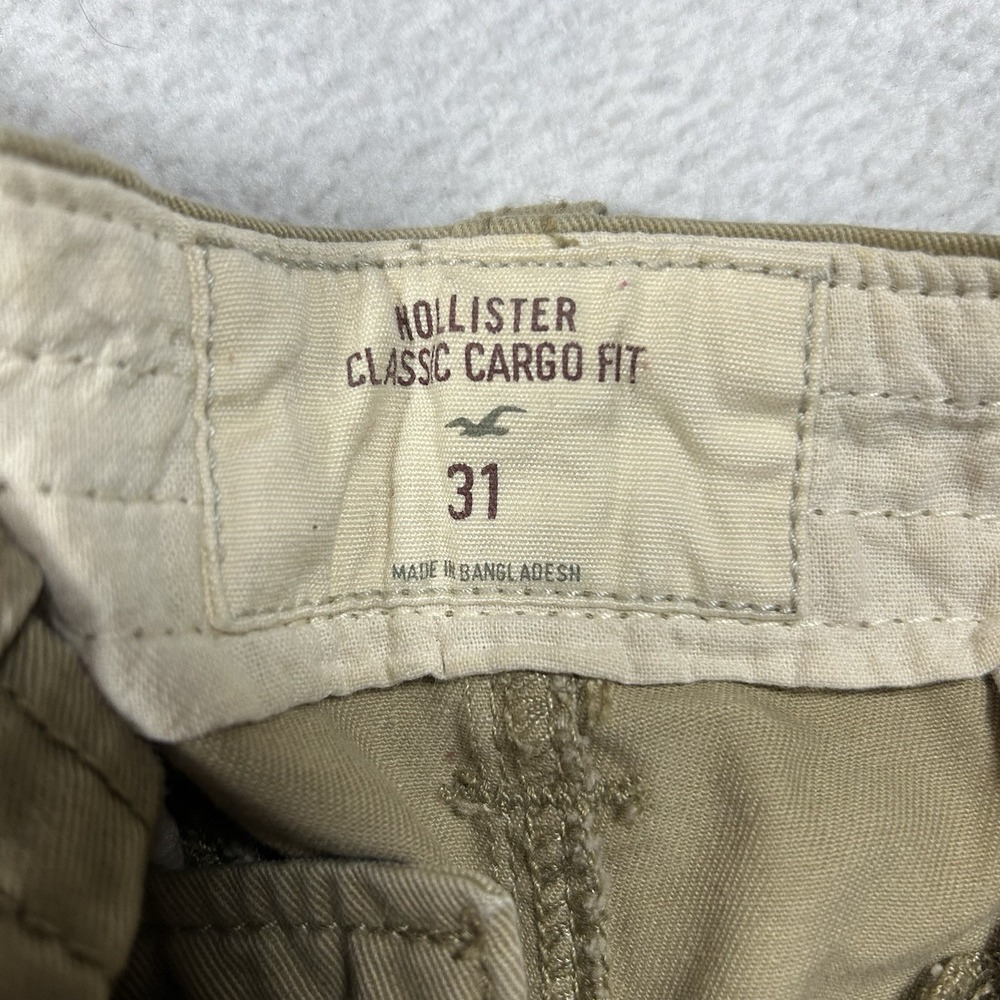 Hollister Tan Cargo Shorts Men's 31 Classic Fit Surf Skate Hike Camp - Picture 2 of 4